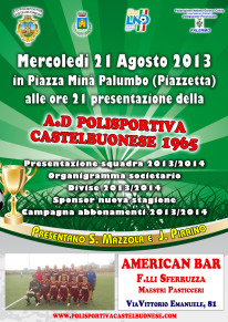 Mercoledì 21 agosto la presentazione ufficiale della Polisportiva Castelbuonese 