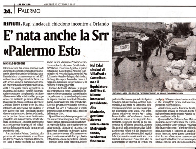 Rifiuti: Il sindaco Tumminello eletto nel CdA della Srr "Palermo Est"