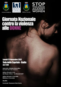 Alla Sala delle Capriate la "Giornata nazionale contro la violenza alle Donne"