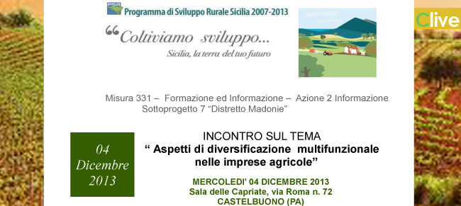 S.O.A.T. di Castelbuono: incontro sul tema “Aspetti di diversificazione multifunzionale nelle imprese agricole”