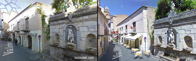 Castelbuono in versione estiva o invernale grazie a google street view