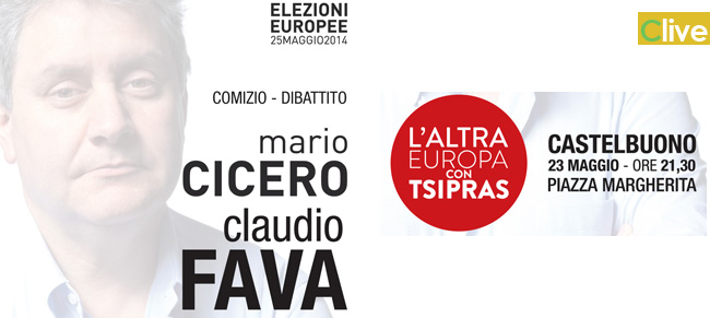 Stasera comizio-dibattito del candidato alle europee Mario Cicero e l'onorevole Claudio Fava
