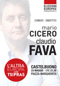 Stasera comizio-dibattito del candidato alle europee Mario Cicero e l'onorevole Claudio Fava