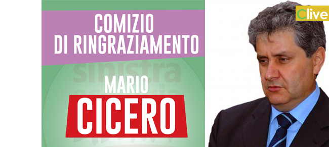 Domani 1 giugno il comizio di ringraziamento di Mario Cicero