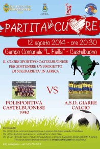 Martedì 12 agosto la PARTITA DEL CUORE tra la Castelbuonese e il Giarre