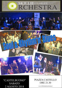 Sabato 2 agosto in Piazza Castello concerto Soul & Rhythm'n' Blues della Skillie Charles Orchestra    