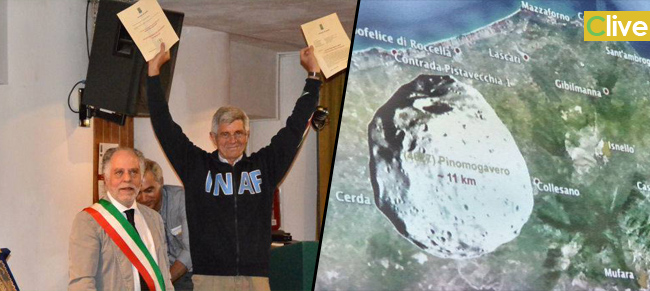 Isnello sorprese al Gal Hassin 2014: L'Asteroide 4627 ribattezzato "pinomogavero" e il cupolone del planetario illuminato nella notte