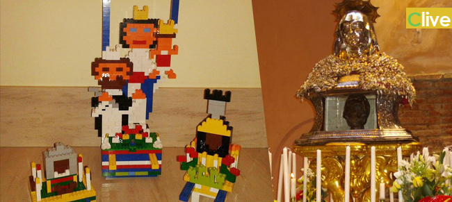 La Madonna del Rosario, Sant'Anna e San Guglielmo rivisitate in chiave LEGO da un dodicenne castelbuonese