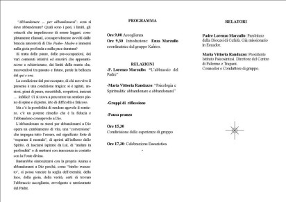 Domenica 6 luglio giornata di spiritualità dal titolo ""Abbandonare.. per abbandonarsi"