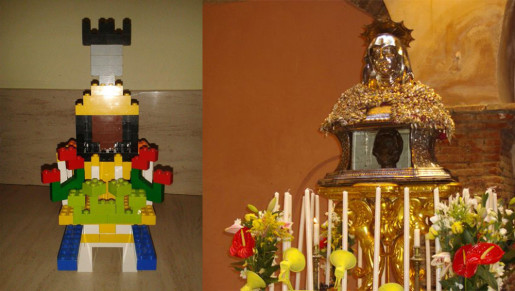 La Madonna del Rosario, Sant'Anna e San Guglielmo rivisitate in chiave LEGO da un dodicenne castelbuonese