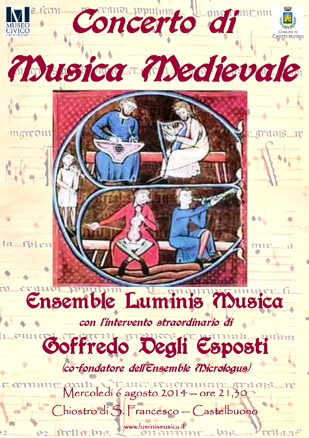 Ensemble Luminis Musica: giorno 6 agosto concerto di musica medioevale al Museo Civico di Castelbuono