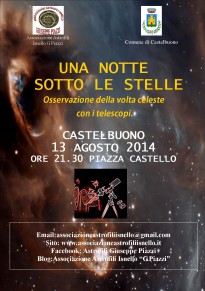 Torna "una notte sotto le stelle": osservazioni telescopiche da piazza Castello