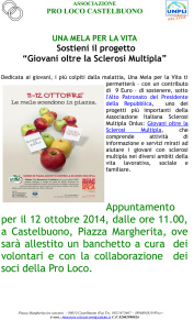 UNA MELA PER LA VITA: il 12 ottobre 2014 in Piazza Margherita per aiutare la ricerca contro la sclerosi multipla
