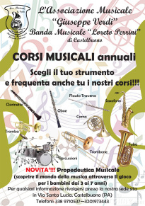 Iniziati i corsi musicali annuali promossi dall'Associazione Musicale “G.Verdi”