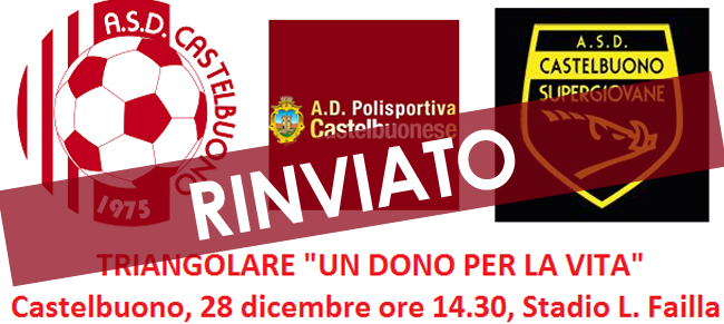 Calcio: rinviato il triangolare di domenica 28 dicembre tra l'ASD Castelbuono, la Polisportiva Castelbuonese e la Supergiovane Castelbuono