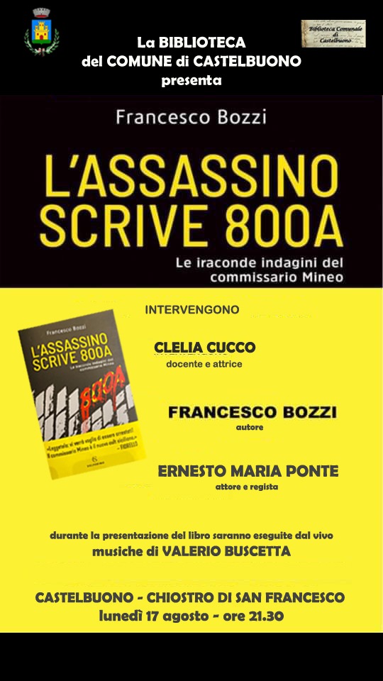 Al Chiostro di San Francesco presentazione del libro L'assassino